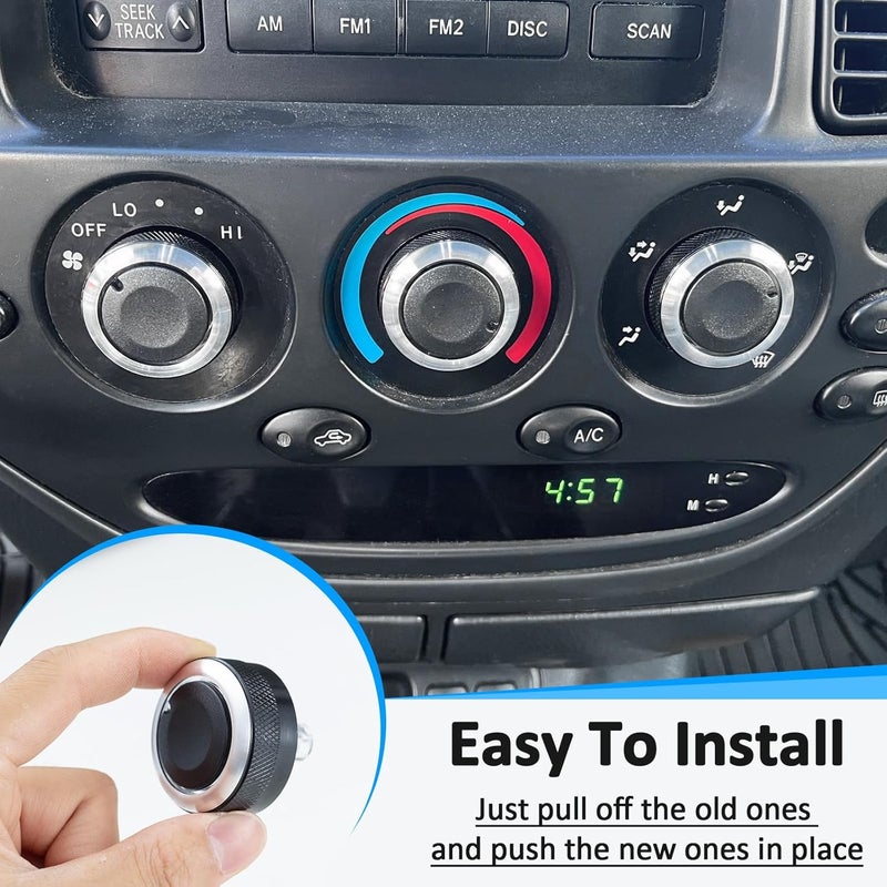 TOPINSTALL Custom 3PCS AC Climate Control Switch Knobs Compatible with 2000-2006 Toyota Tundra Accessories, Air Conditioning AC Heater Blower Fan Control Knobs Replaces 55905-0C010 559050C010 - Image 4